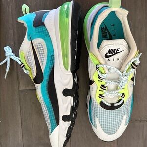 Nike Air Max Athletic Shoes - Blue, Green, and White